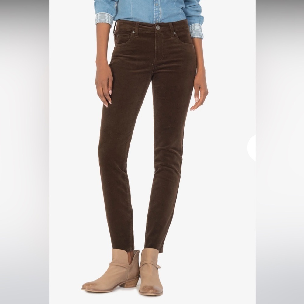 Kut from the Kloth brown corduroy low-med rise‎ skinny five pocket jeans sz 8
